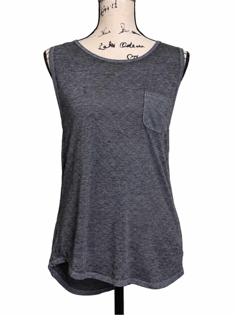 bcg Charcoal Gray Sleeveless Pocket Tank